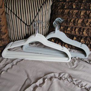 lot of velveteen flocked hangers